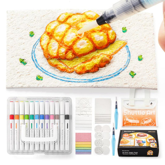 44 Pcs Magic Foam Texture Painting Kit