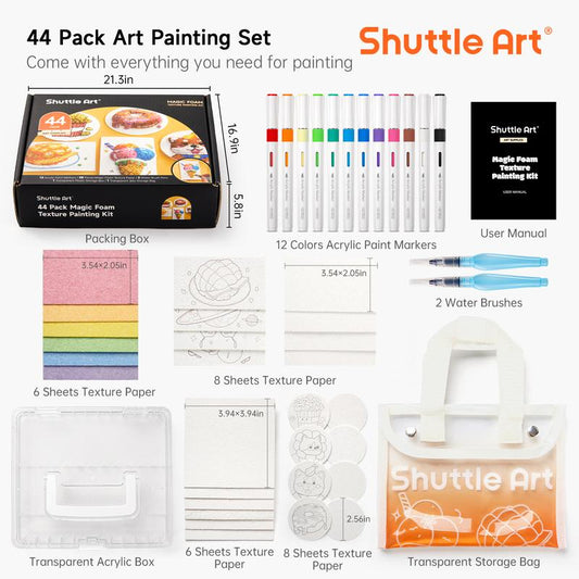 44 Pcs Magic Foam Texture Painting Kit