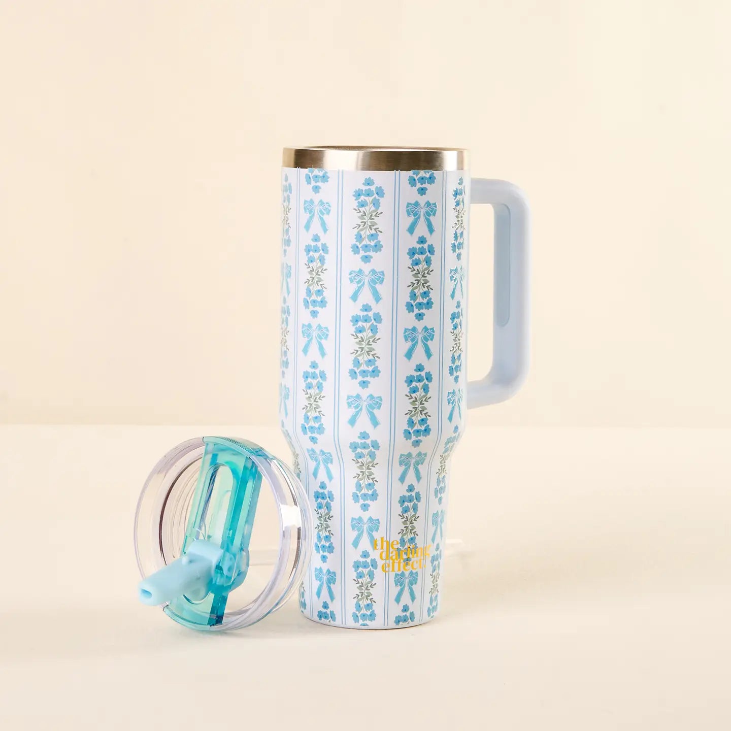 40 oz Flip Straw Tumbler Fancy Blue