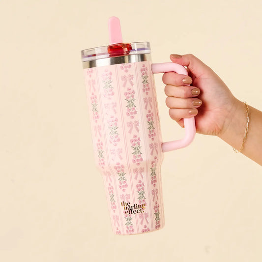 40 oz Flip Straw Tumbler Fancy Pink