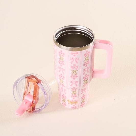 20 oz Flip Straw Tumbler Fancy Pink
