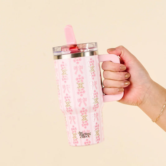 20 oz Flip Straw Tumbler Fancy Pink