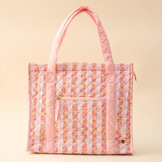 Quilted Tote Bag Petal Parade Pink