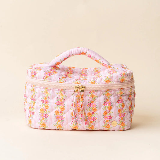 Quilted Cosmetic Bag Petal Parade Pink